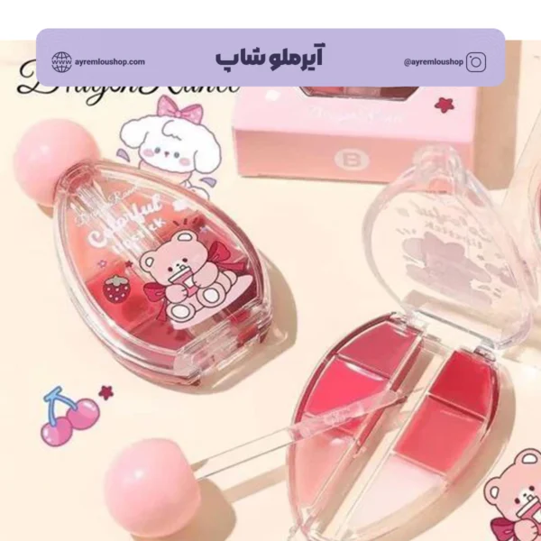 پالت رژ لب خیس شش رنگ